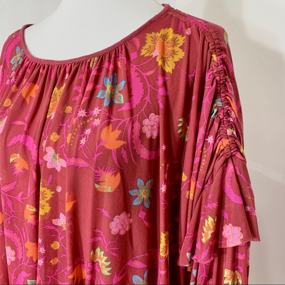SOLD-Free People Floral Draped Peasant Blouse - Picture 3 of 10